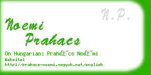 noemi prahacs business card